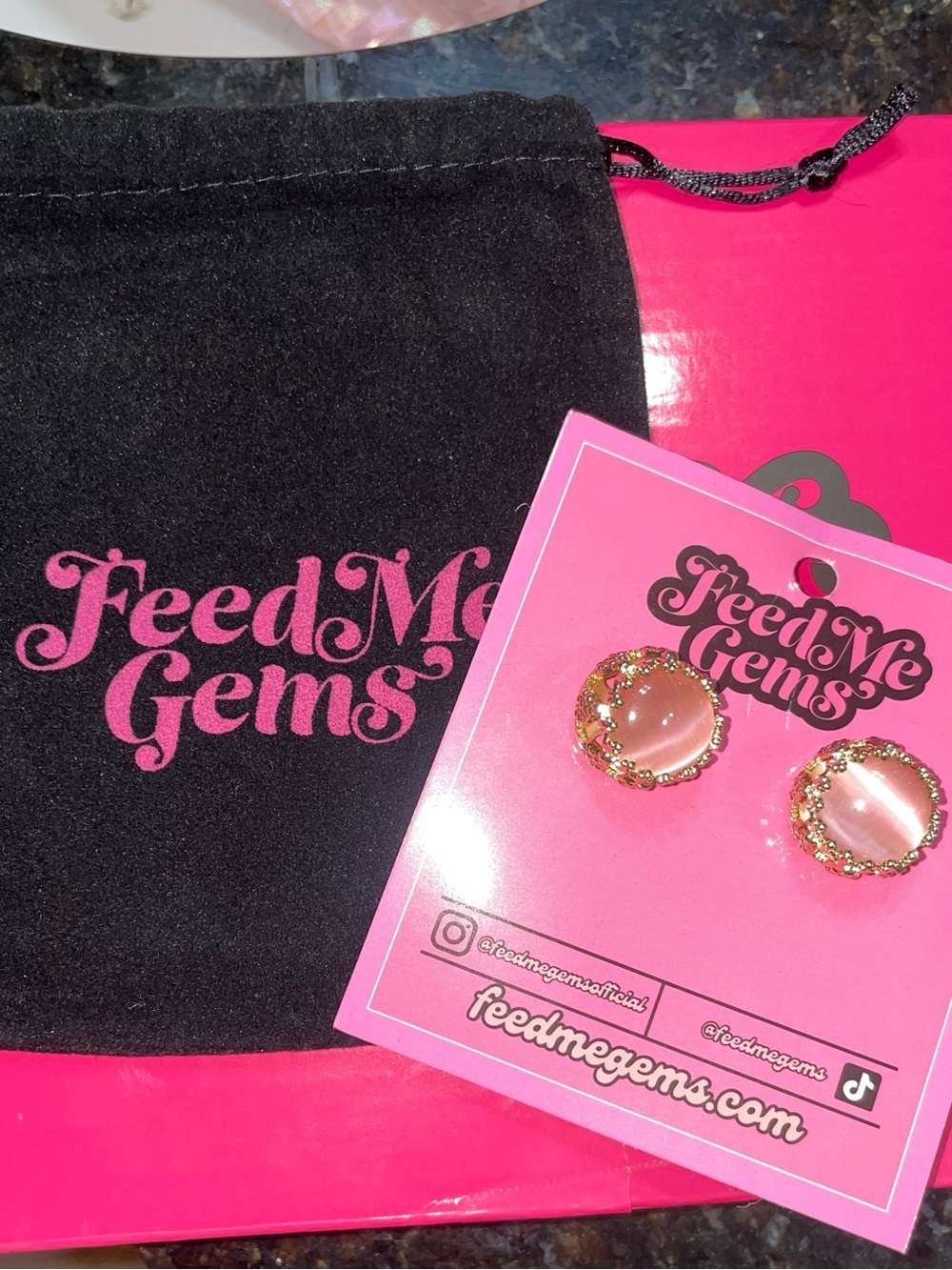 Feed Me Gems Pink Gemstone Earrings